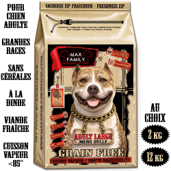 Menu BULLY Adult Large - by MAX FAMILY - croquettes sans céréales chien grandes races