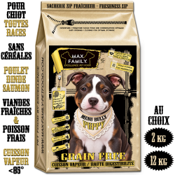 Menu BULLY Puppy - by MAX FAMILY - CROQUETTE SANS CEREALE POUR CHIOT